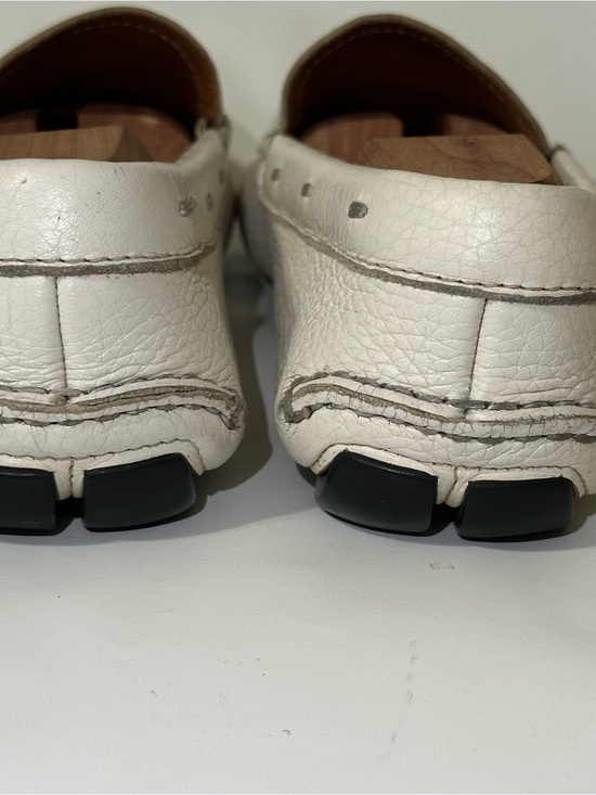 Prada White Pebbled Leather Slip-On Loafers main image 7